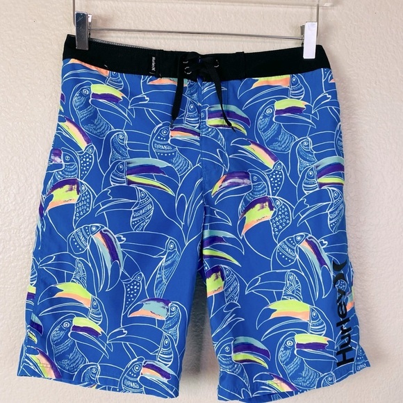 Hurley Basin Beach Birds Board Shorts Size 16/28 - Picture 1 of 6